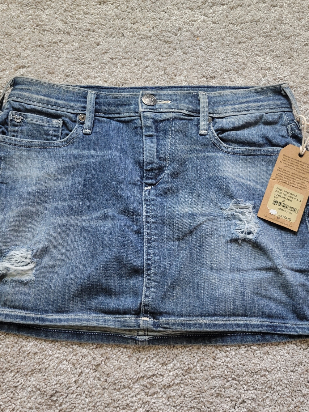 True Religion Size 26 Denim Mini Skirt